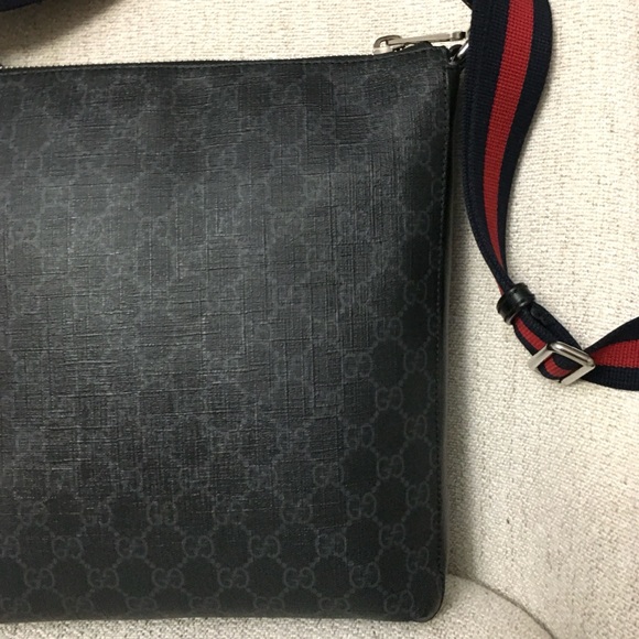 Authentic Gucci unisex crossbody bag black monogram coated canvas - Picture 8 of 16